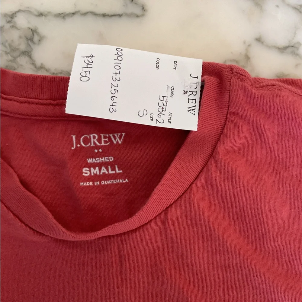 NWT J. Crew Red Washed jersey crewneck TShirt Sz Small